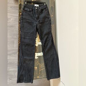 Georgia Pinstripe High Rise Flare Jeans